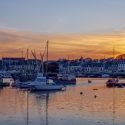 coucher de soleil sur un port dans le Finistère